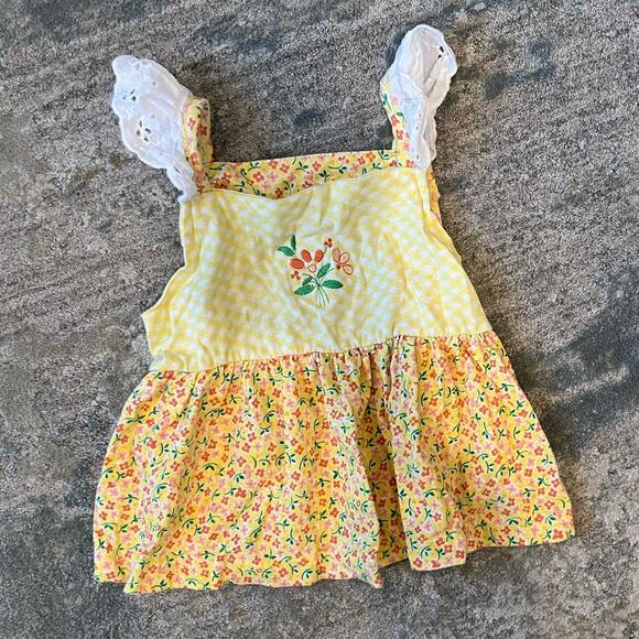 Vintage Basic Editions Yellow Floral Outfit 18 Months - Picture 2 of 12